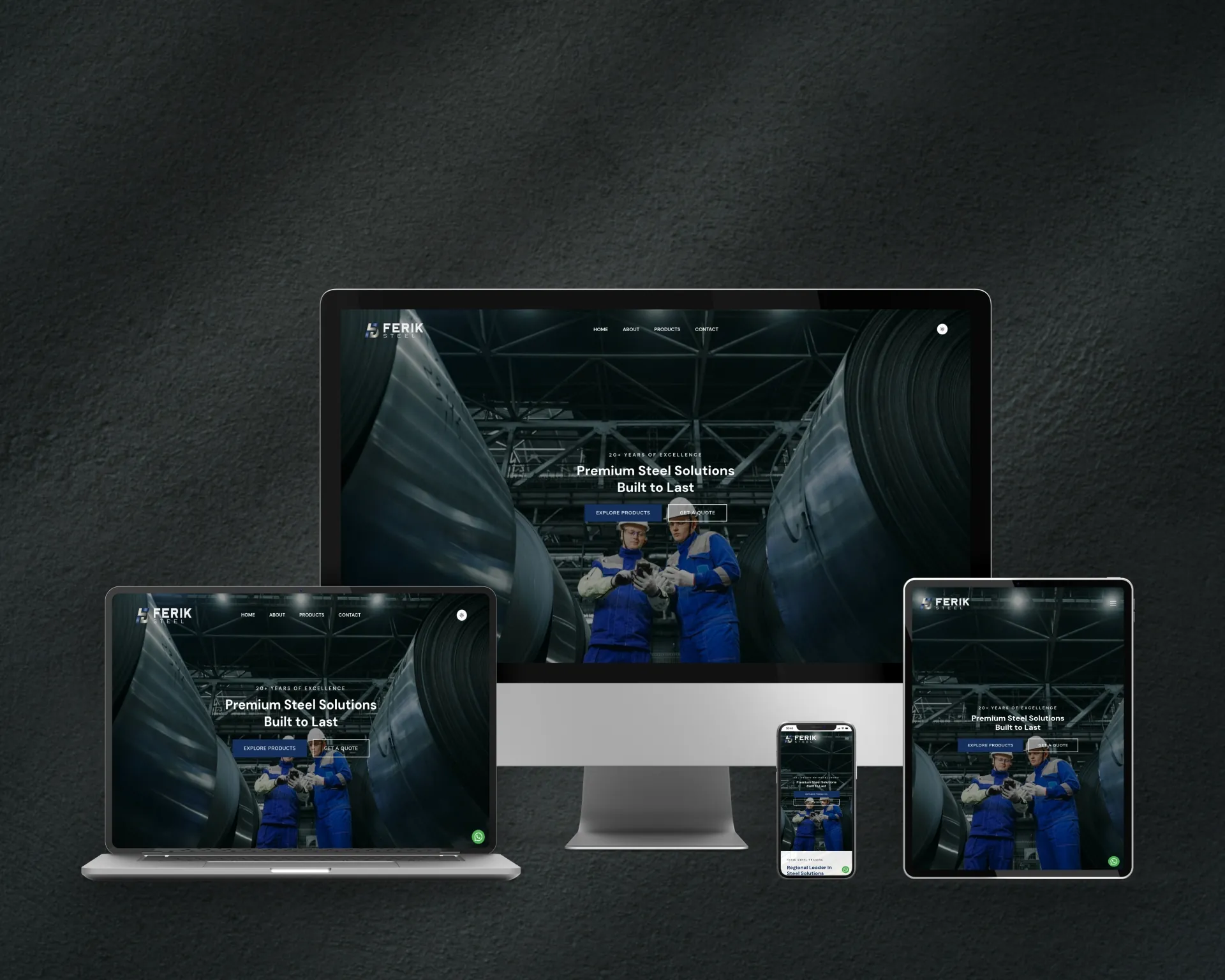 Ferik Steel website preview